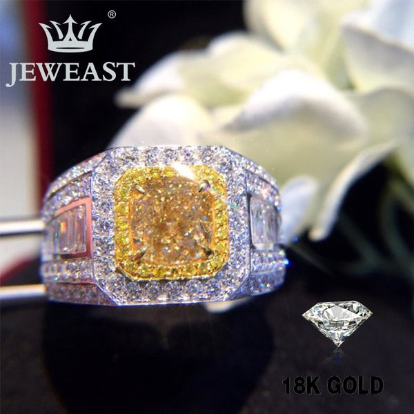 18K Gold Natural Diamond Gemstone Ring for Her