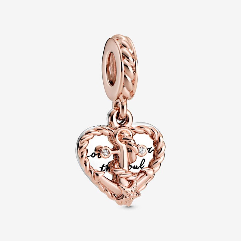 2020 Rose Gold 925 Sterling Silver charms Sparkling Leaf Flower Dangle Charms fit Original European Bracelets Women DIY Jewelry