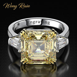 Wong Rain Luxury 925 Sterling Silver Created Moissanite Ring