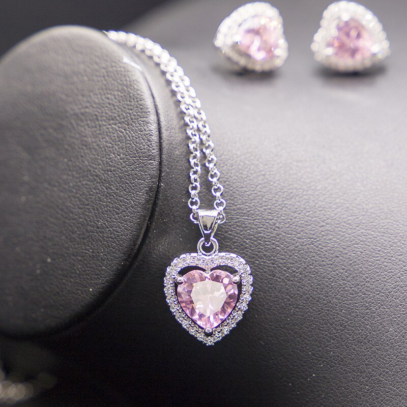 925 Silver Heart Shaped Jewelry Set for Women