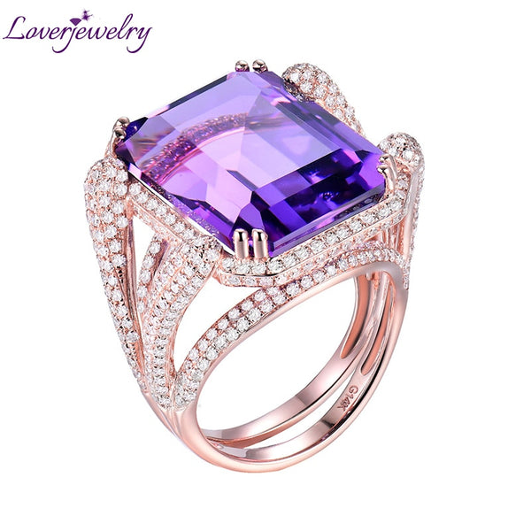 14K Rose Gold Amethyst Ring