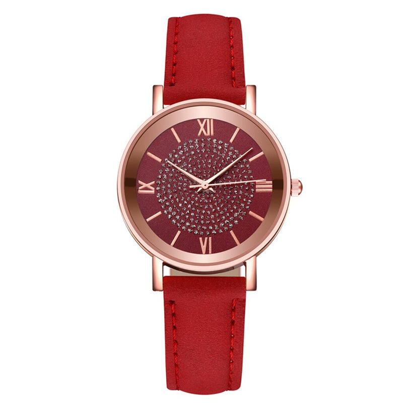 New Fashion Watches Quartz Leather Watch Alloy Female Stainless Steel Dial Wristwatch Analog Casual Bracele Watch Montre Femme