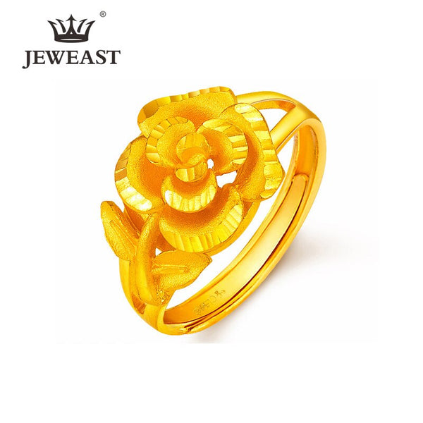 24K Gold Rose Ring for Women