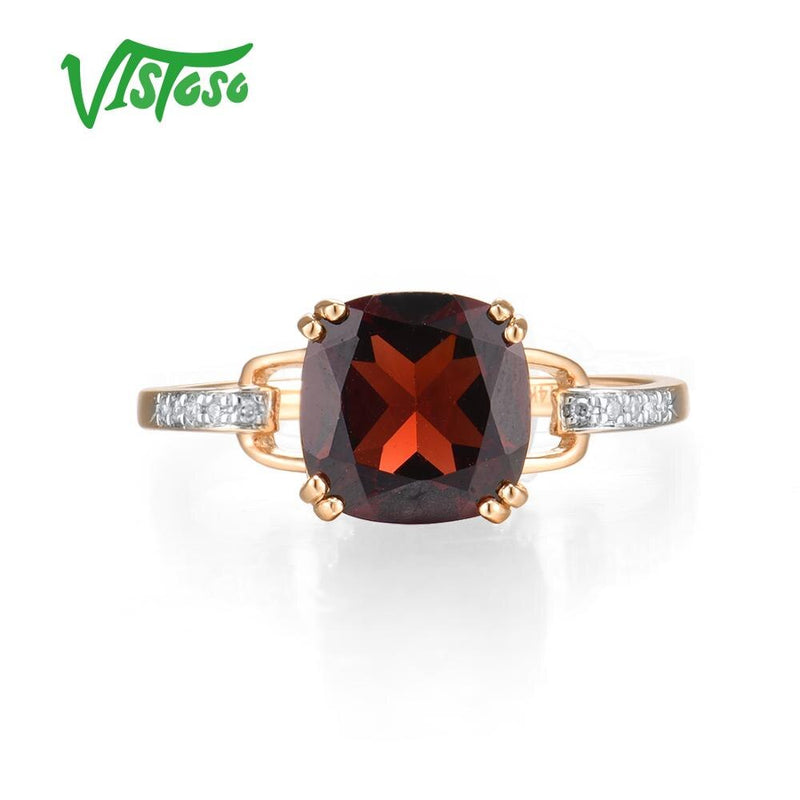 14K White Gold or 14K Rose Gold Sparkling Diamond and Sky Blue Topaz or Red Garnet Ring for Women