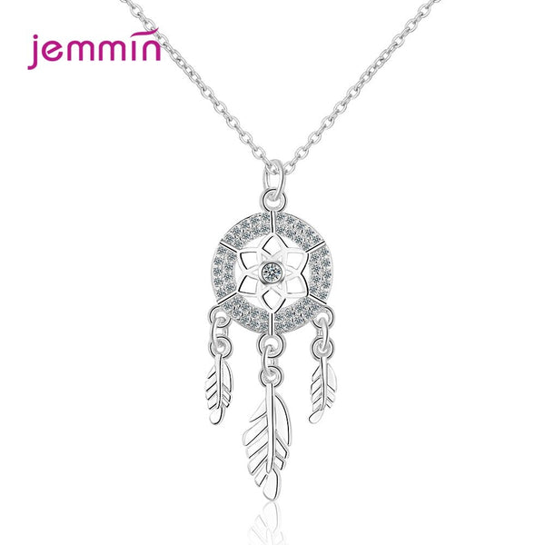 Classic Retro Resizable 925 Sterling Silver Feather Pendant Necklace