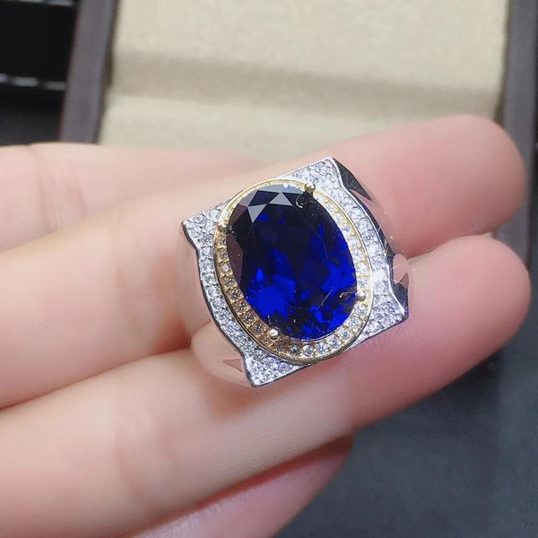 Sterling Silver Blue Sapphire Ring for women