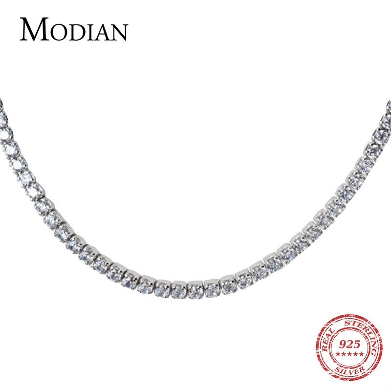 Sterling Silver Clear CZ Choker Necklace for Women