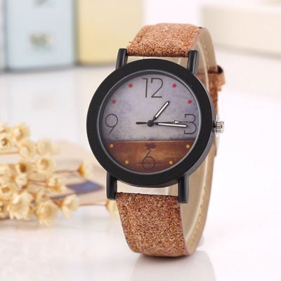 Fashion High-Quality Grain Leather Quartz Wristwatch