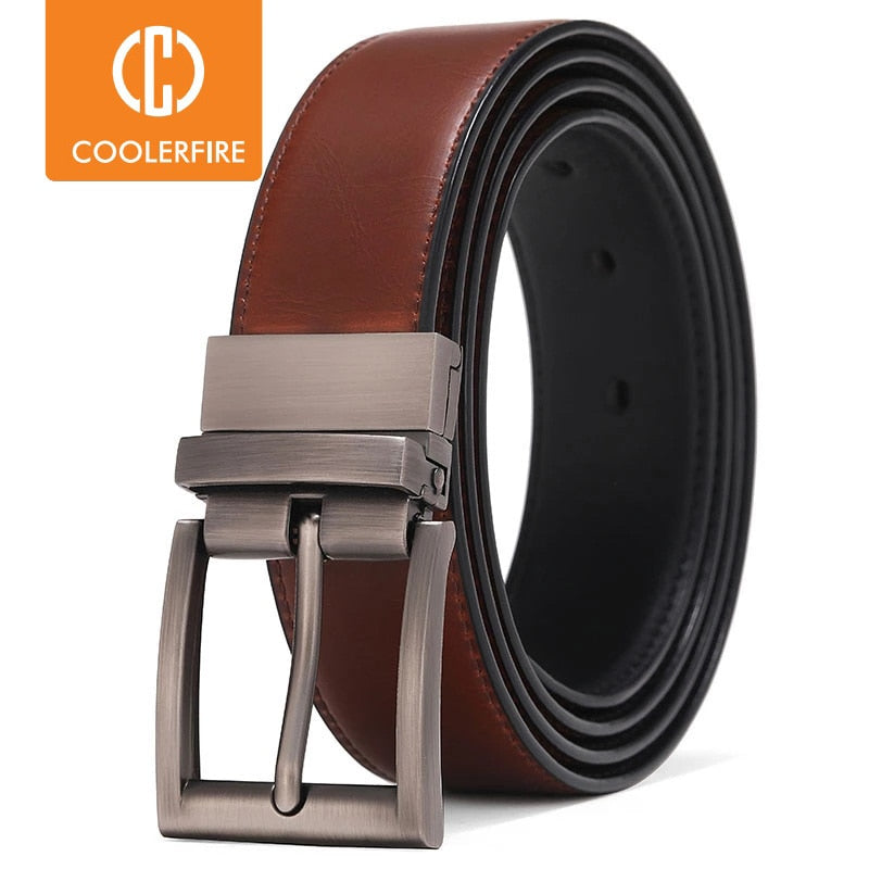 Genuine Leather Reversible Casual Belt for Men