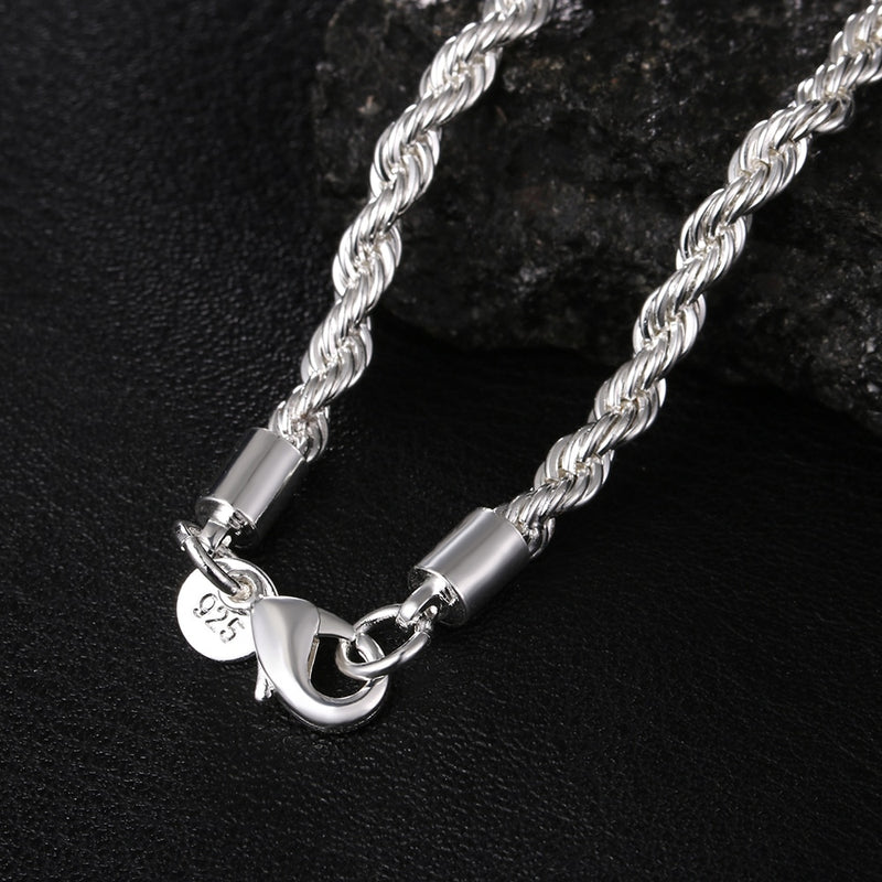 Eternal Elegance: Sterling Silver Twisted Rope Jewelry Set