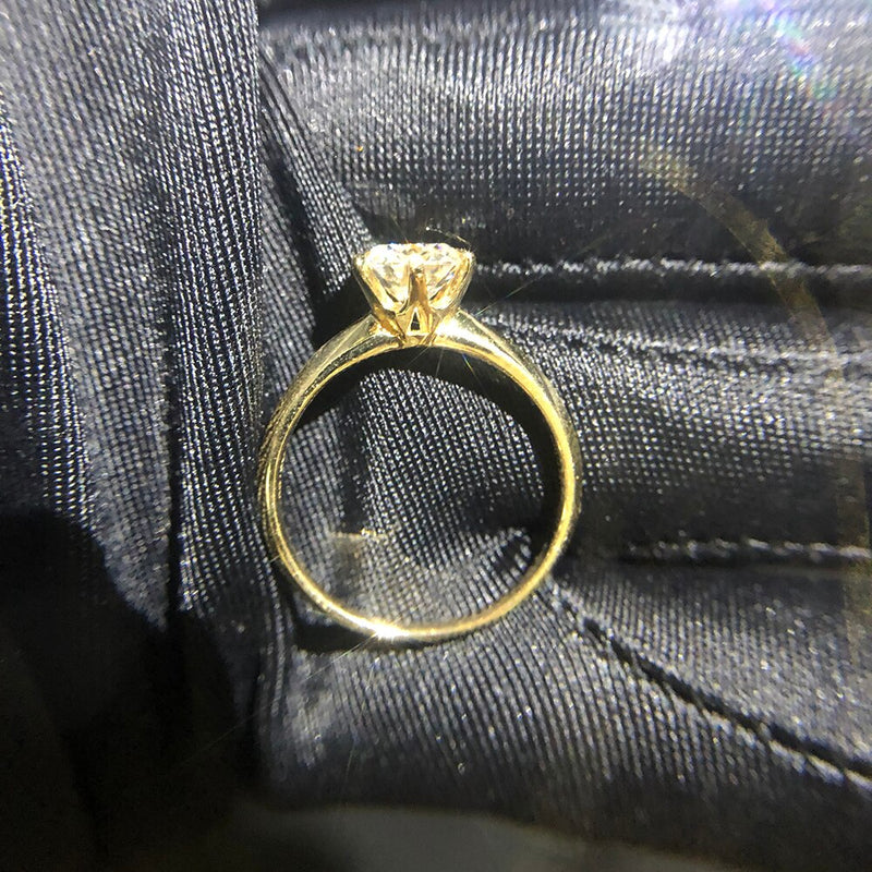 18K White/Rose/Yellow Gold Au750 1ct Moissanite Diamond Ring