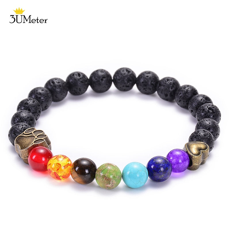 Natural Stone 7 Chakra Tiger Eye Beads Bracelet for Men Women