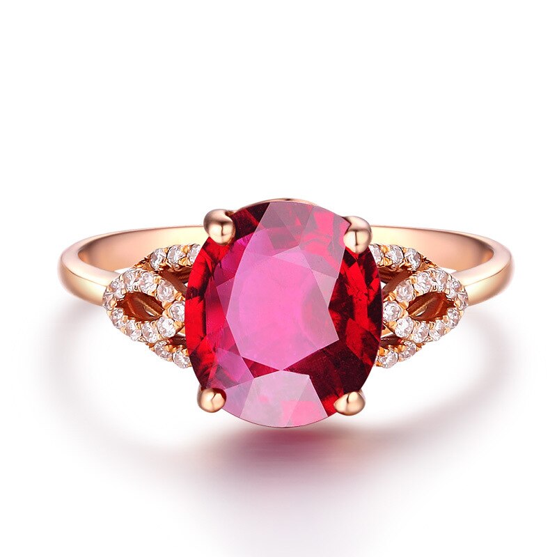 Bague Ringen 925 Silver Created Red Ruby Opening Adjustable Ring