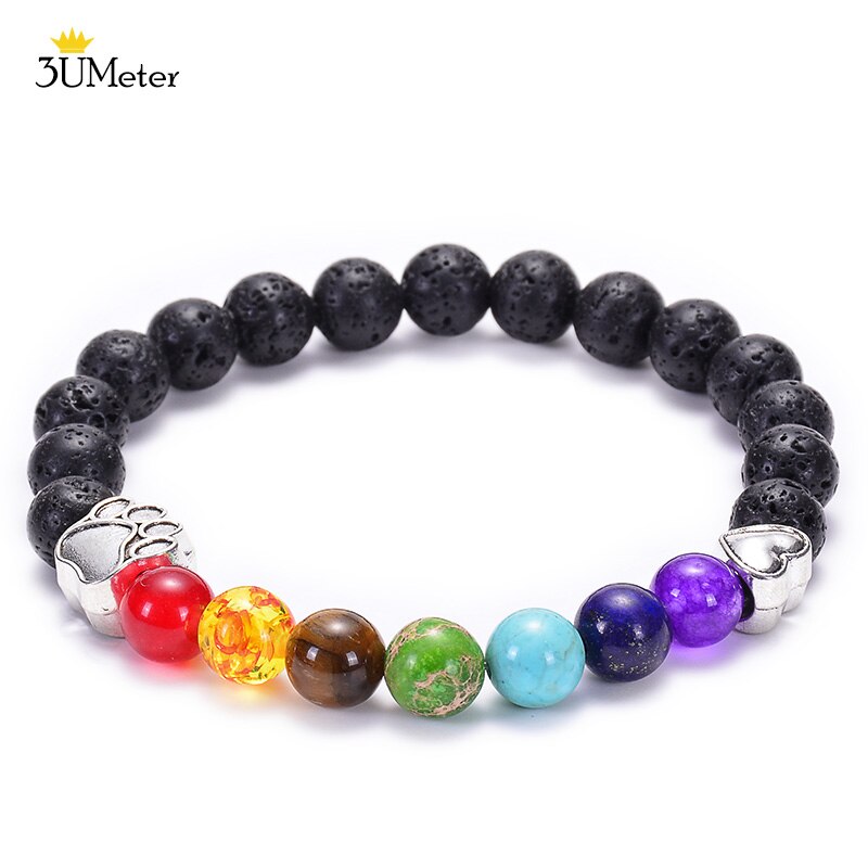 Natural Stone 7 Chakra Tiger Eye Beads Bracelet for Men Women