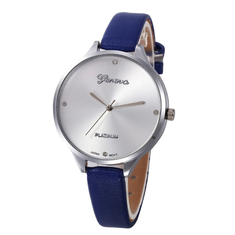 New Geneva Fashion Women Watches Hot Sale Leather Belt Bracelet Simple Dropshipping Digital steel dial Quartz Wrist Female Clock