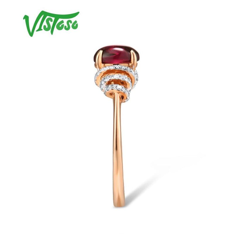 14K Rose Gold Rhodolite Garnet Ring for Women