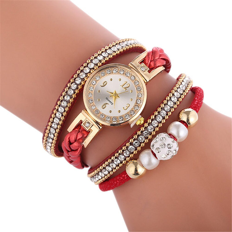 Ladies elegant wrist watch girl Beautiful Fashion Bracelet Watch Ladies Watch  Round bracelet watch Wristwatch Clock Gift