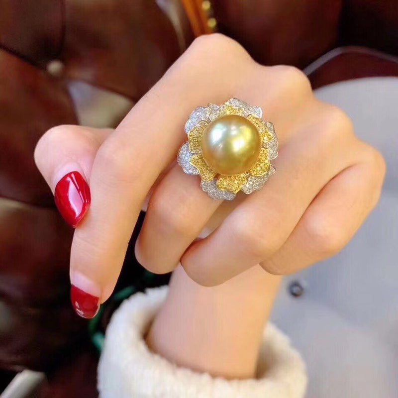 Gold Freshwater Pearl Ring (12-11mm)