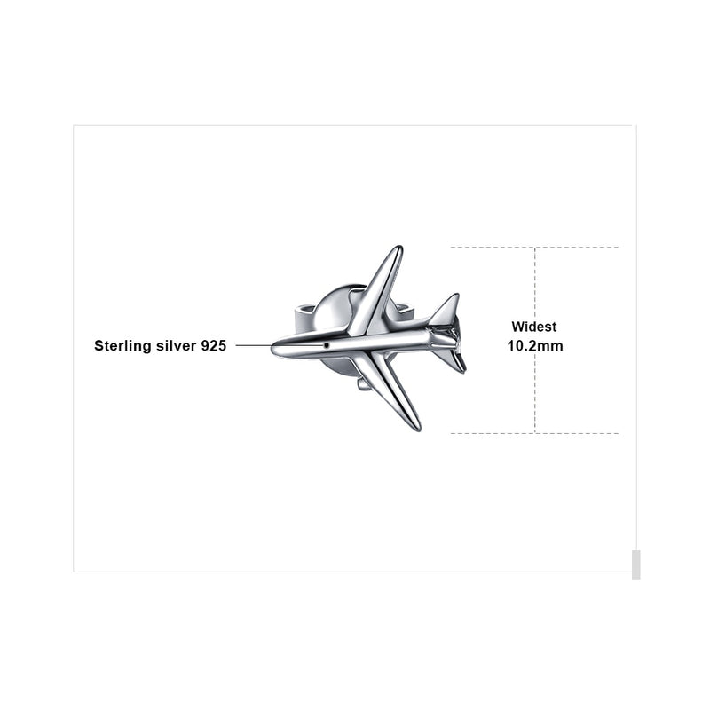 Sterling Silver Airplane Drop Earrings for Women