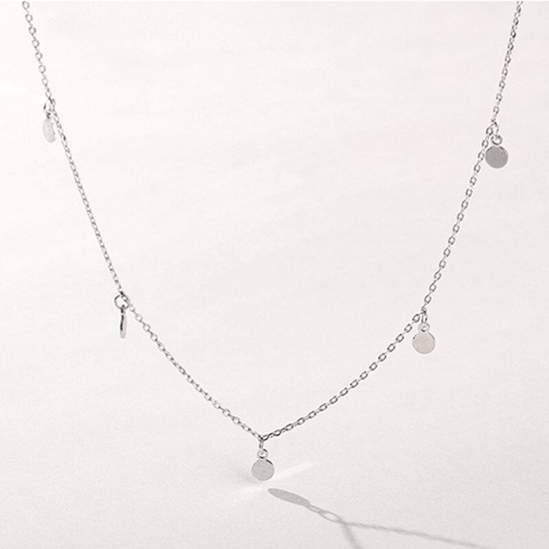 INZATT Real 925 Sterling Silver Geometric Round Choker Necklace
