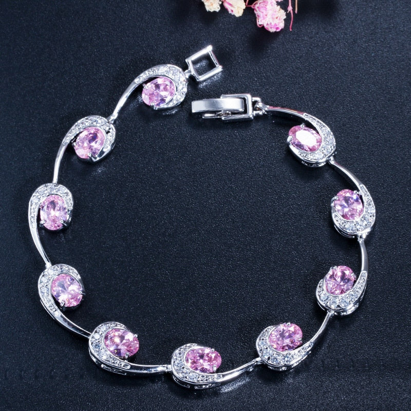 Sterling Silver Emerald Sapphire Ruby Gemstones Bracelet for Women