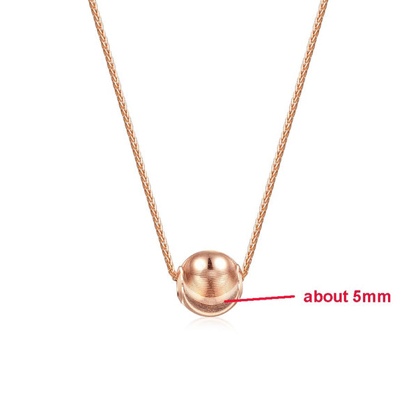 18K Gold Sliding Ball Clavicle Chain Necklace for Women