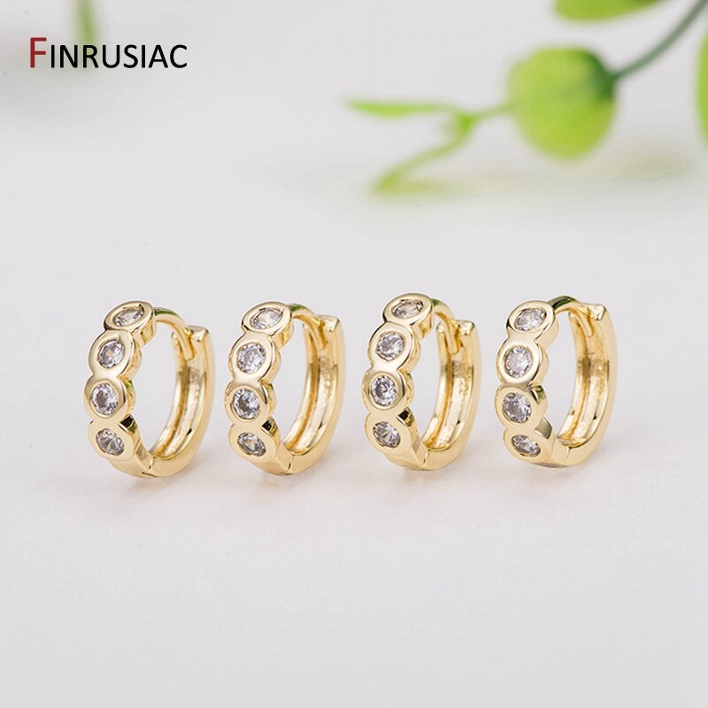 2020 New Trendy Round Circle Zircon Rhinestone Hoop Earrings Gold Plated Korean Earring For Women Jewelry