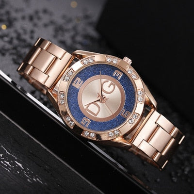 Womens Watches New Famous Luxury Brands Women Watch Fashion Rhinestone Stainless Steel Quartz Ladies Wristwatches Reloj Mujer
