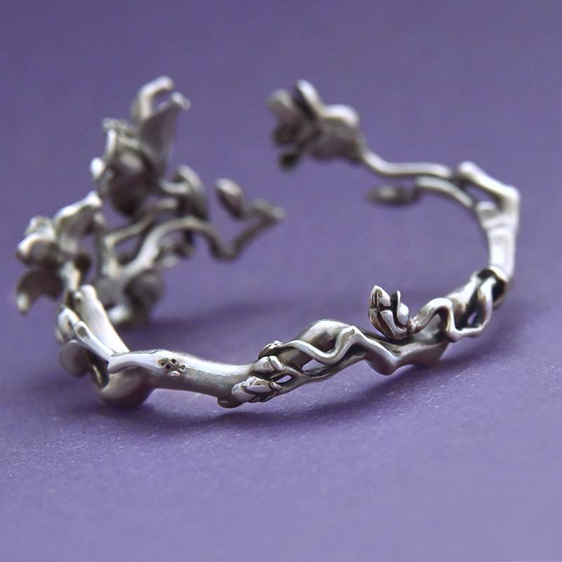 Silver Magnolia Handmade Ladies Bracelet