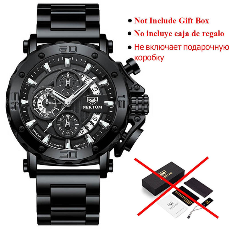 2021 Casual Men sport Watch Stainless Steel Waterproof Men Chronograph Watch Top Brand Fashion Business Wristwatch Gift for Men