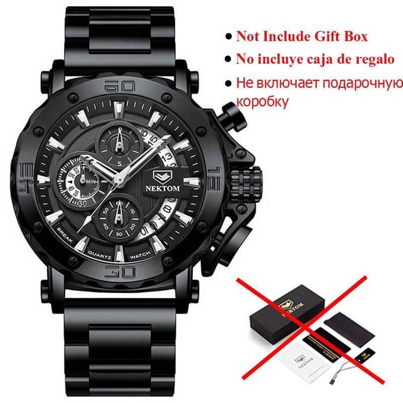 Stainless Steel Chronograph Watch for Men