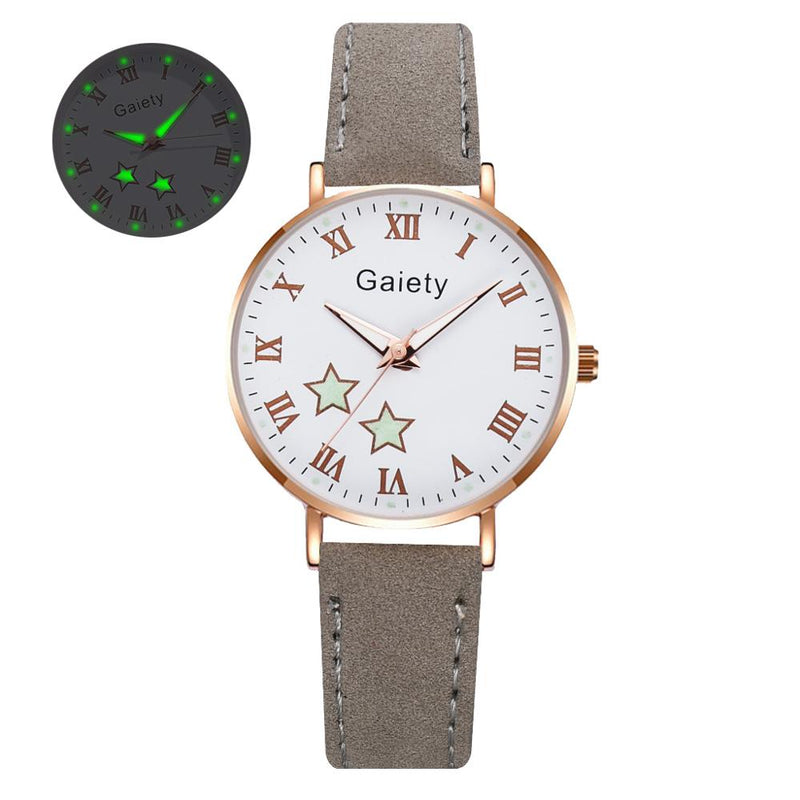 Simple Vintage Leather Strap Wristwatches for Women