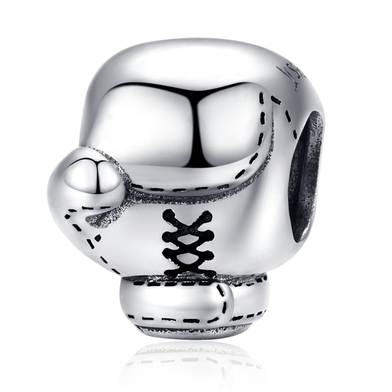 BISAER Authentic 925 Sterling Silver Sport Balls Charms Fit Original Charm Bracelets