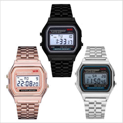 F91W Steel Strap Watch Vintage LED Digital Sports Military Watches Electronic Wrist Band Clock Ladies Valentines Day Gift