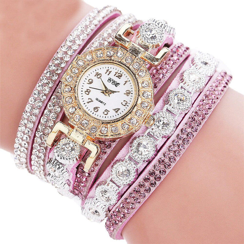 Fashion Women Analog Quartz Rhinestone Bracelet Watch