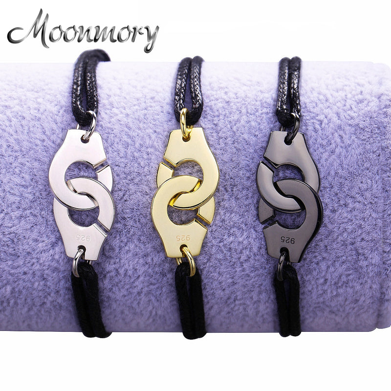 Moonmory Handcuff Bracelet available in 925 Sterling Silver Silver Black14K Golden or Rose Gold