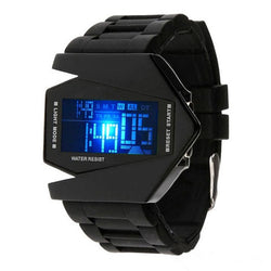 New Electronic Aviation Watch Men LED Digital Watches Men Aircraft Electronic Watch Students Sports Silicone Square Wrist Watch
