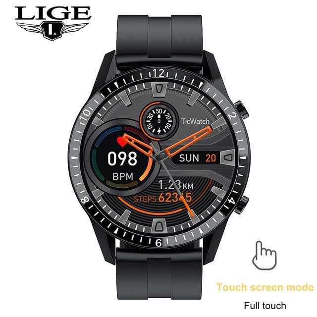 Stainless Steel Fitness Watch with Full Touch Screen and IP67 Waterproofing for Men