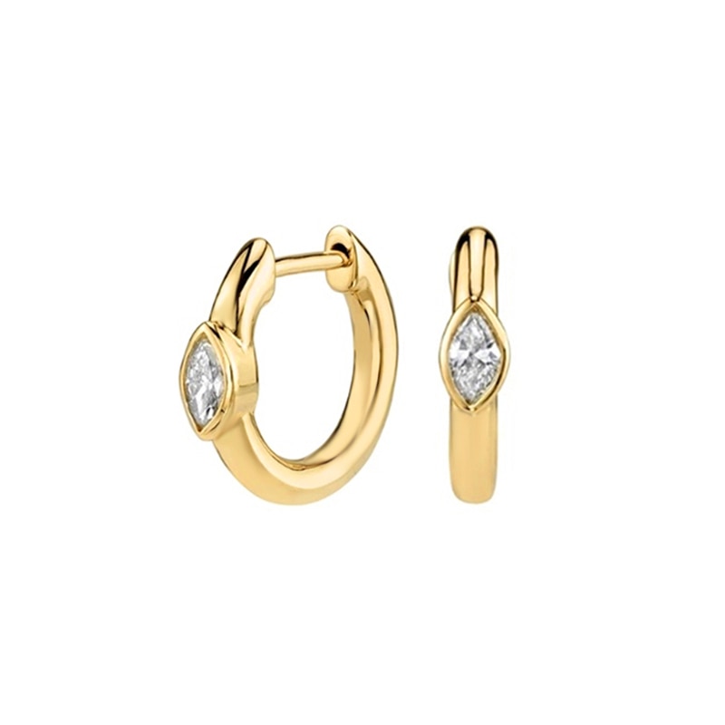 Trendy 925 Sterling Silver Water Drop Rainbow Crystal Hoop Earrings
