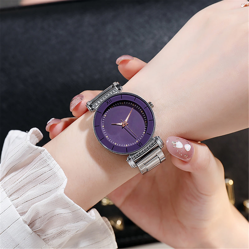 New Fashion Watches Quartz Leather Watch Alloy Female Stainless Steel Dial Wristwatch Analog Casual Bracele Watch Montre Femme