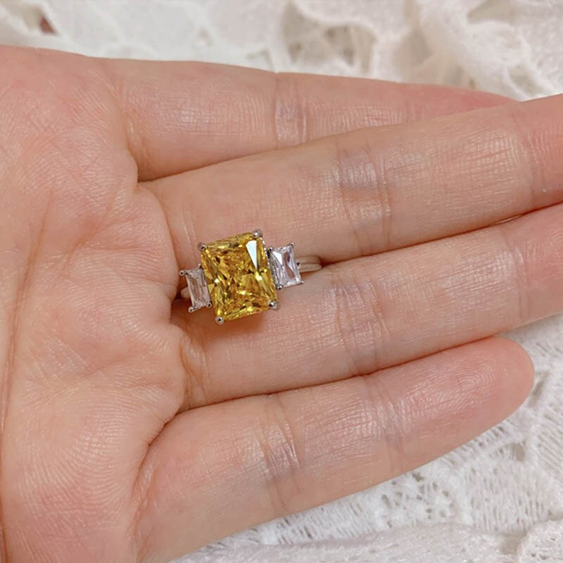 Sterling Silver Citrine Ring for Female