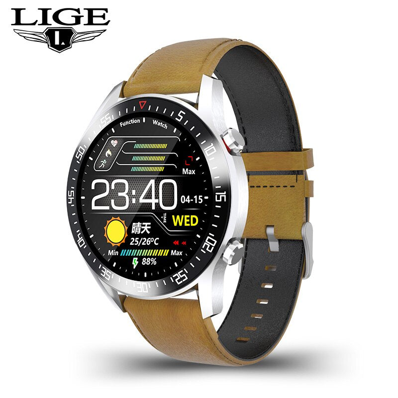 Steel Smartwatch with Full Touch Screen and IP68 Waterproof for Men