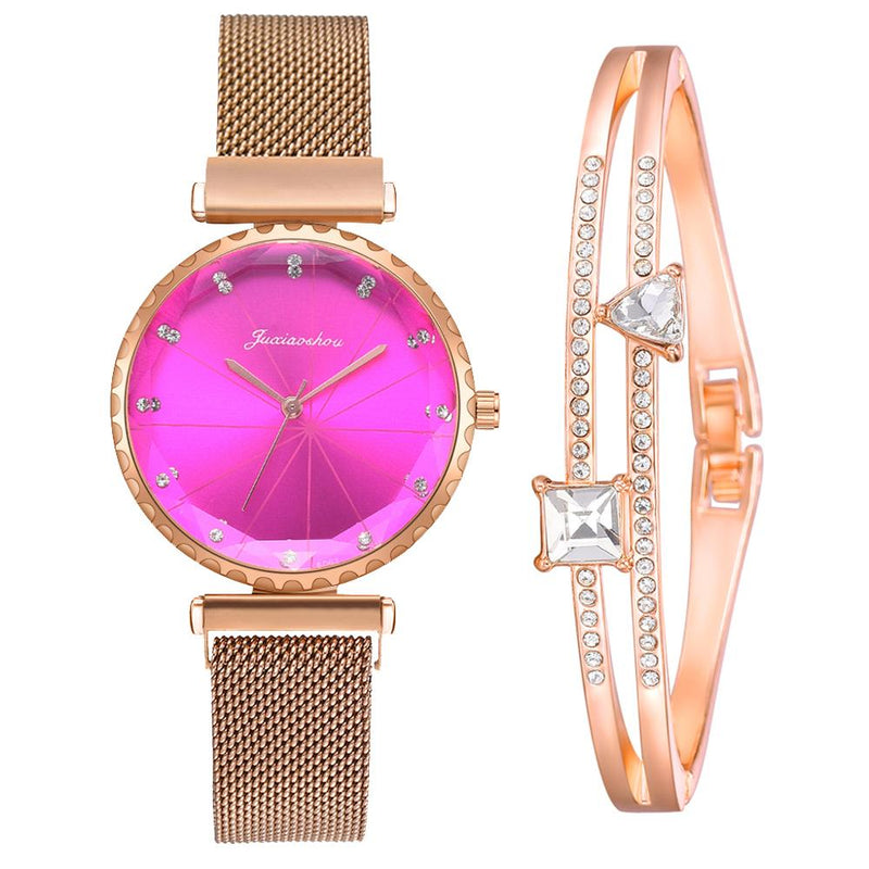 Rose Gold Rhinestone Watches for Women