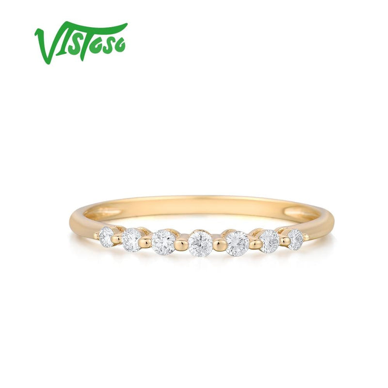 14K Yellow Gold Diamond Ring for Her