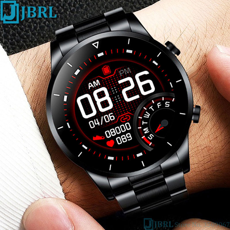 Stainless Steel Smartwatch with Fitness Tracker and Touchscreen for Men