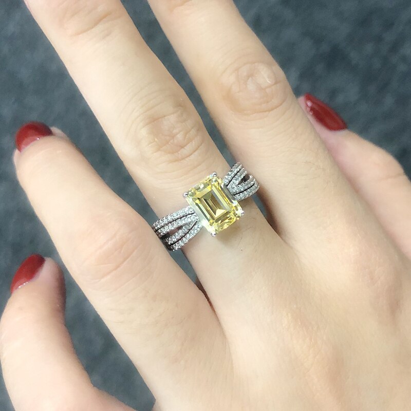 Sterling Silver Citrine Gemstone Ring for Women