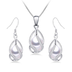 925 Sterling Silver Natural Freshwater Pearl Jewelry Sets for Women