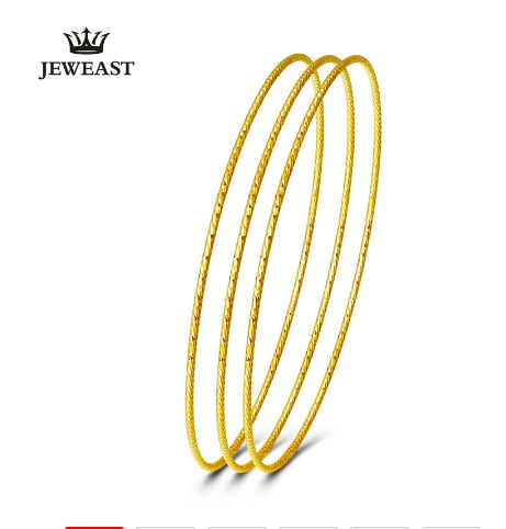 18k Pure Rose/Yellow Gold Classic Round Bracelets