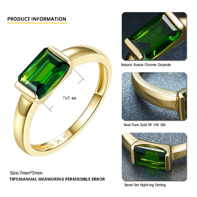 LP Real 9K 10K 14K 18K Gold 1.05cts Russian Emerald Chrome Diopside Amethist Aquamarine Garnet Ring