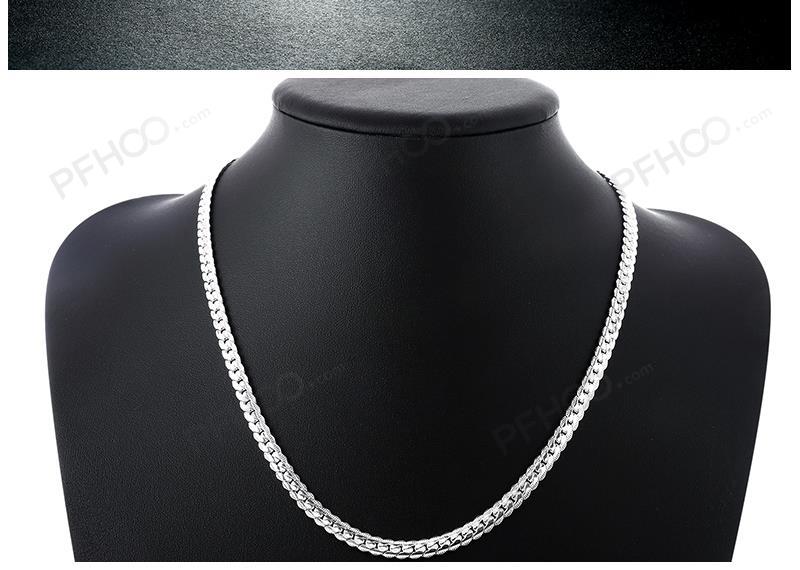 QiLeSen 925 Sterling Silver 5mm 20 feet 50 cm Necklace